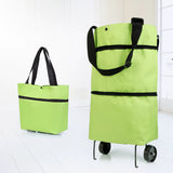 Carro Compra Plegable, Bolsa Carro Compra Plegable con Reudas, Gran Capacidad, Bolsa de Compras Multiusos, Facil de Llevar y Guardar, Hecho en Tela Oxford 600D Resistente, Fondo Reforzado, Dimensión Cerrado: 40 x 16 x 32 cm
