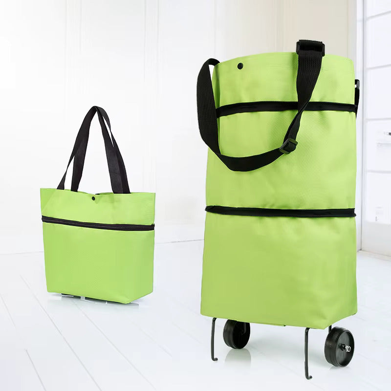 Carro Compra Plegable, Bolsa Carro Compra Plegable con Reudas, Gran Capacidad, Bolsa de Compras Multiusos, Facil de Llevar y Guardar, Hecho en Tela Oxford 600D Resistente, Fondo Reforzado, Dimensión Cerrado: 40 x 16 x 32 cm