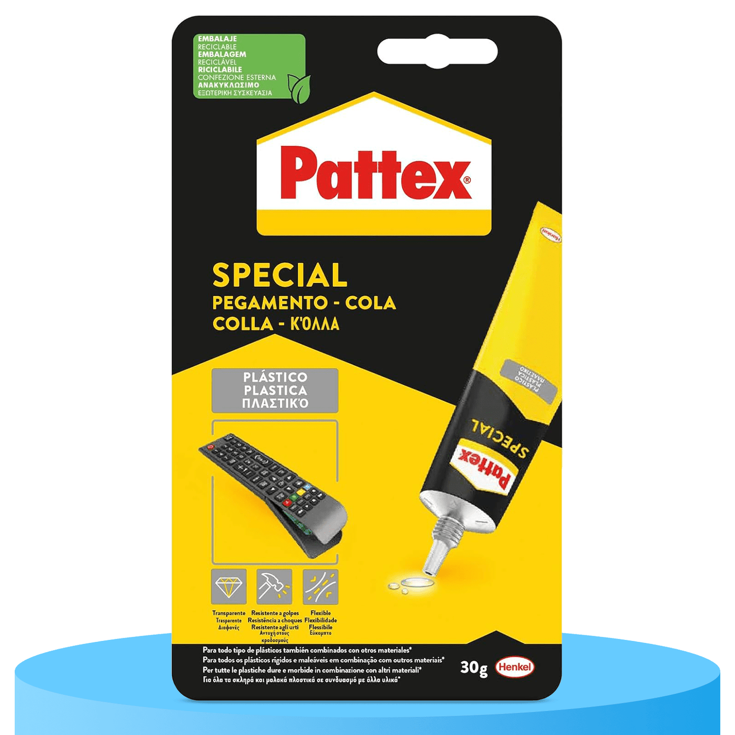 Pattex Special Pegamento Transparente para Plástico, Pegamento de Contacto PVC Rígido y Flexible, Ideal para Reparaciones Multimaterial: Plástico, Cristal, Piedra, Madera y Metal, Fuerte, Flexible y Resistente a Golpes y al Agua, 30g