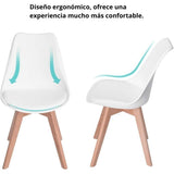 Sillas para Comedor, Sillas de Cocina con Asiento Blando, Tapizado y Patas Resistentes de Madera de Haya