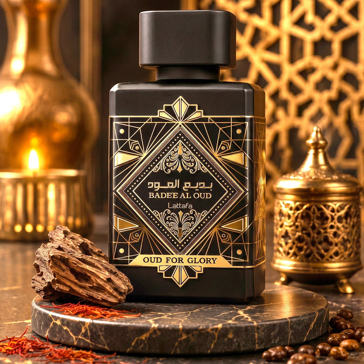 Lattafa Badee Al Oud Oud for Glory Eau de Parfum Unisex, Aroma Amaderado y Elegante, 100 ml