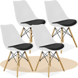Sillas para Comedor, Sillas para Cocina con Asiento Blando, Tapizado y Patas Resistentes de Madera de Haya, Sillas Nórdicas Minimalistas, 49.5 x 44 x 79.5 cm