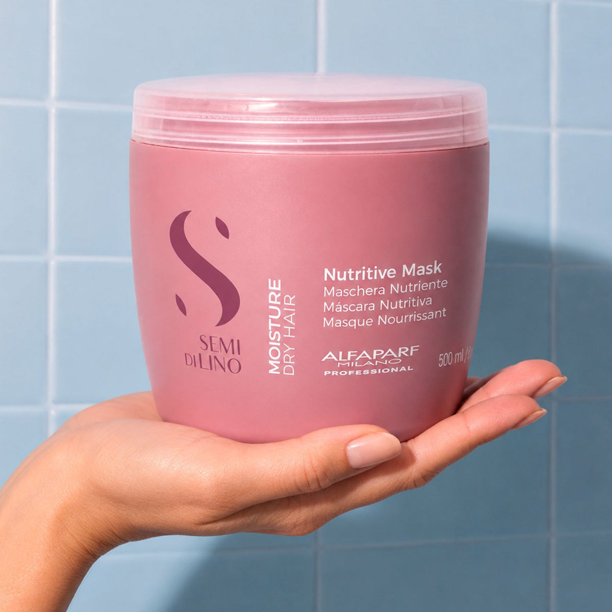 Alfaparf Milano Semi di Lino, Mascarilla Capilar Nutritiva e Hidratante para Cabello Seco, 500 ml