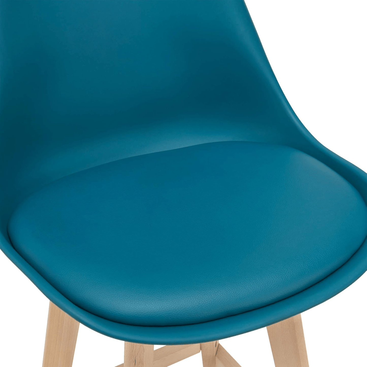Taburete Alto Cocina con Respaldo, Asiento Blando y Tapizado, Patas Altas Resistentes de Madera de Haya con Reposapiés, Sillas Nórdicas, Ideal para Cocina, Salón, Comedor y Restaurante, 54.5 x 49.5 x 106 cm