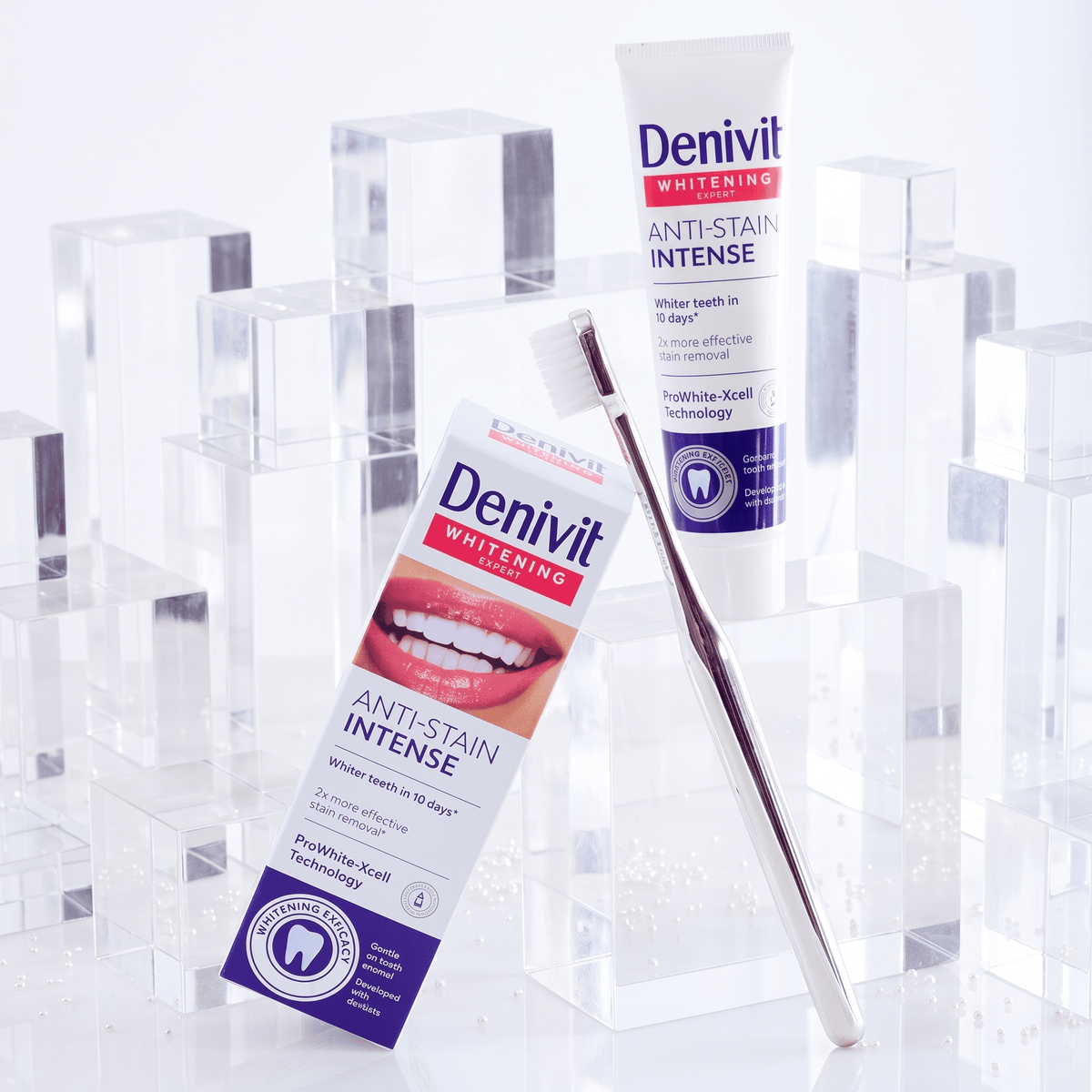 Denivit Pasta de Dientes Anti-manchas Intensivo, Eficaz en Eliminación de Manchas y para Dientes Visiblemente Blancos en 10 Días, 50ml