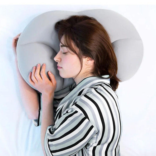 Almohada Nube Microperlas con Funda Desmontable, Lavable a Maquina, Perfecta para Mantener la Postura al Dormir, de 38 × 15 × 27 cm