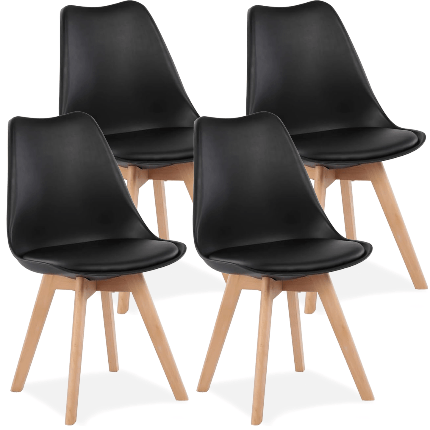 Mesa Comedor para 4-6 Personas, Mesas de Cocina estilo Nórdico, Diseño Resistente, Duradero y Ligero, Ideal para Uso Diario, Tablero MDF Blanco Mate, Patas de Madera de Haya Maciza con Protectores Antirayaduras, Adaptable a Cualquier Espacio