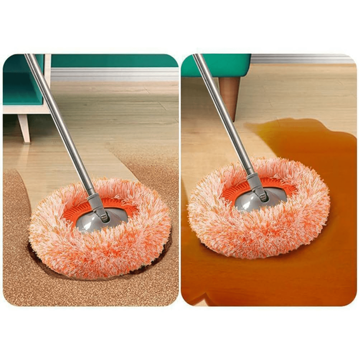 Fregona Super Absorvente, Mopa de Polvo Versátil para Limpieza en Seco y Mojado de Suelos, Paredes, Ventanas y Techos. Mopa con Gran Poder de Absorción, Para todo Tipod e Suelos, Mango Extensible, Medidas Cabezal: 30cm, Mango: 140cm