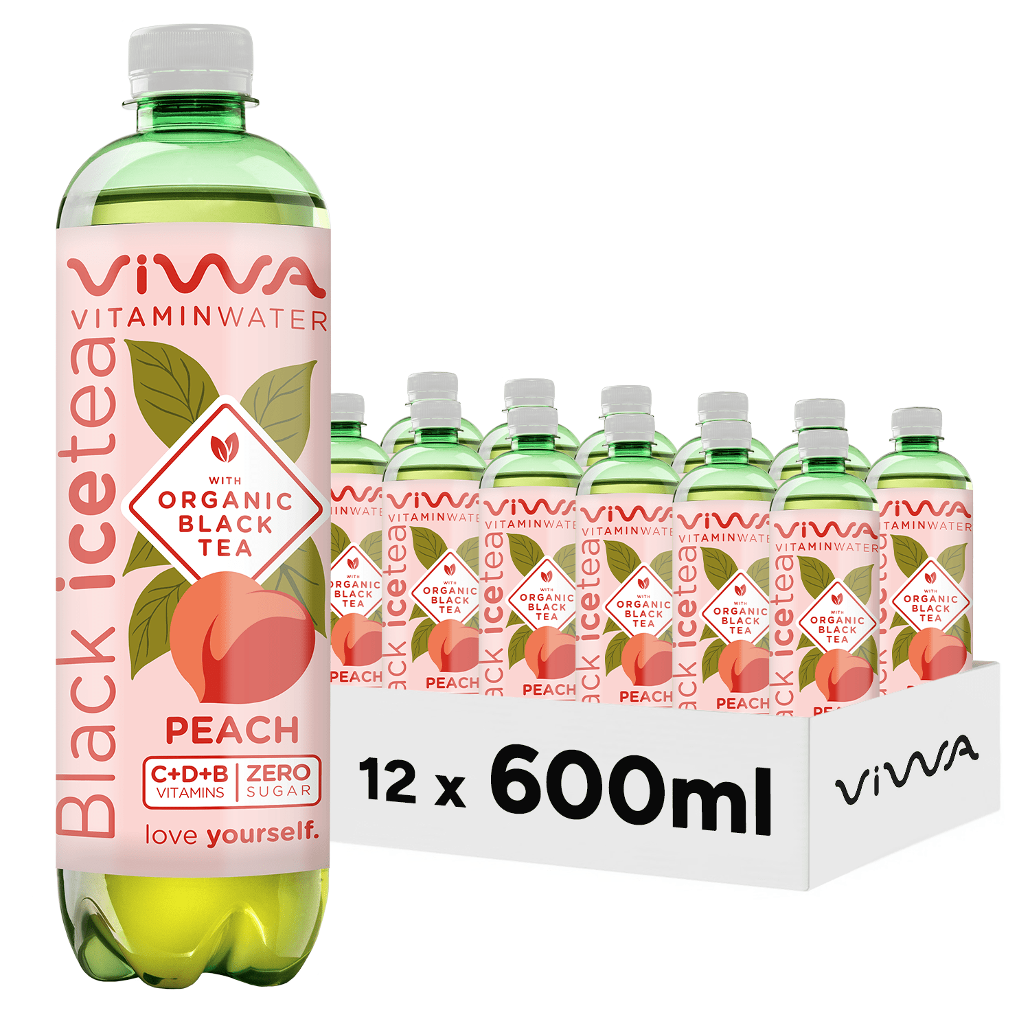 VIWA VitaminWater & Tea, Bebidas Refrescantes con Vitaminas y Minerales, 600ml, Pack de 12