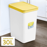 Cubo Basura Cocina de Plástico Resistente, 30L, Cubos de Basura Reciclaje