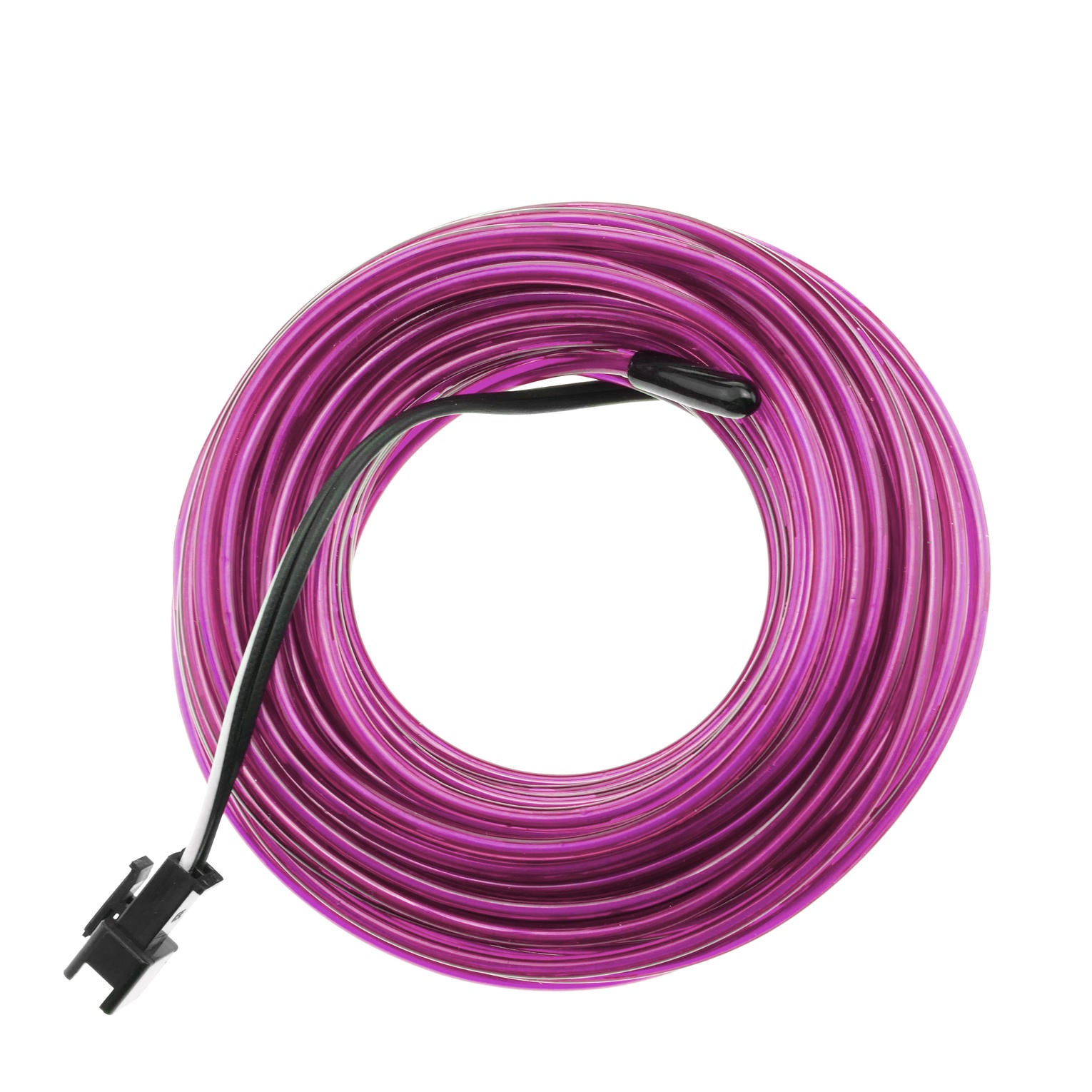Cable Flexible Efecto Neón Color Magenta de 3 Metros, Tira Luminosa Neón Brillante de 360º, Ideal para Decoración, Muy Flexible y Resistente al Agua, Funciona con 2 Pilas AA (no incl.), 3 Modos de Luz: Constante, Flash, Flash Rápido, 3 Metros de Longitud