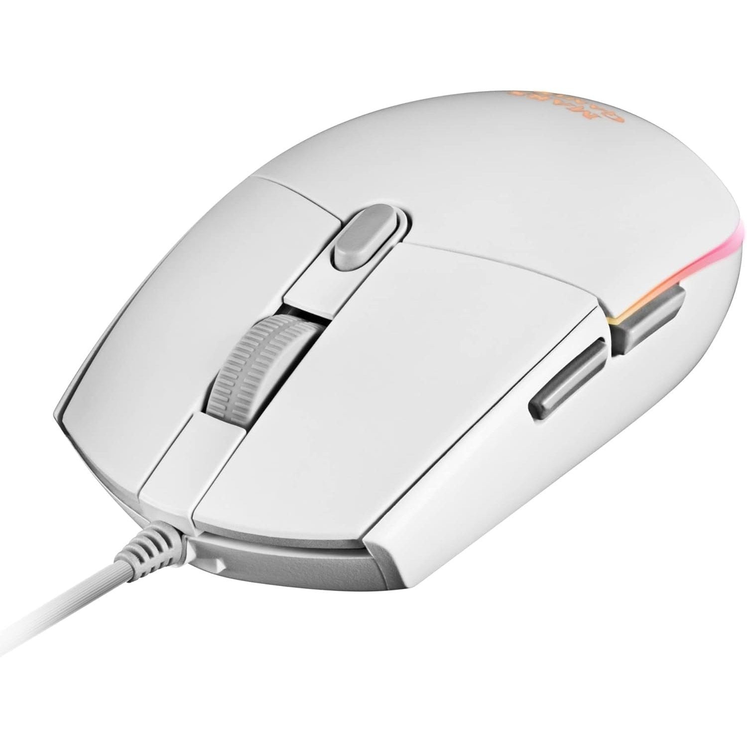 Mars Gaming MMG, Ratón Gaming Compacto 3200 dpi RGB Flow, Switches Mecánicos HUANO, Diseño Ligero Antideslizante, 6 Botones, Windows, Linux, Mac, PS4, PS5, Xbox One, Xbox Series X-S, Blanco