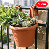 Balconera Redonda 18 cm, Jardinera Colgante, Fabricada con Materiales de Alta Calidad para Uso Diario, Ideal para Balcón, Valla y Jardín, Perfectas para Plantas de Interior y Exterior Aportando un Toque Natural y Acogedor a tu Hogar, 18 cm