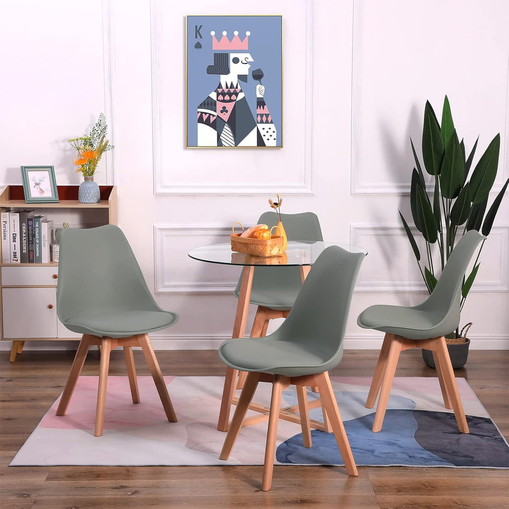 1/2/4/6 Unidad Sillas para Comedor, Sillas para Cocina con Asiento Blando, Tapizado y Patas Resistentes de Madera de Haya, Sillas Nórdicas