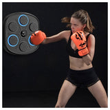 Tablero de Boxeo Electrónico, Máquina de Boxeo Musical con 9 Velocidades / Modos, Incluye Guantes, Zona de Golpeo Blanda y Flexible, Resistente a los Golpes, Velocidad Ajustable, Perfecto para Ejercicio en Interiores, Fácil Instalación y sin Taladros