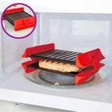 Plancha para Microondas de Acero Antiadherente, Cuenta con Asas y Cierre de Silicona Resistente, Cocción a la Parrilla Fácil y sin Ensuciar, Ideal para Sándwiches, Carnes y Verduras