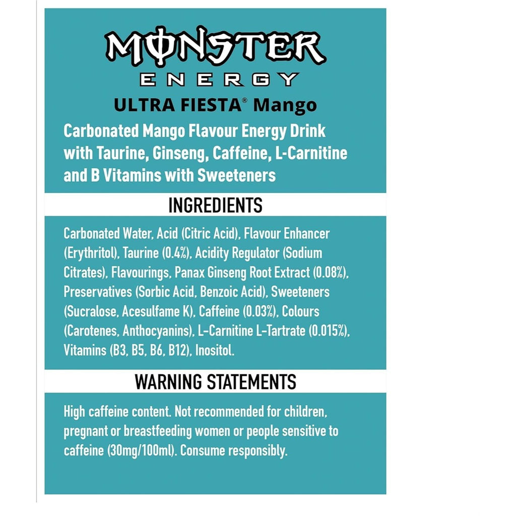 MONSTER ENERGY Bebida Energética, Refresco Energético, Pack 12/24 Latas de 500ml