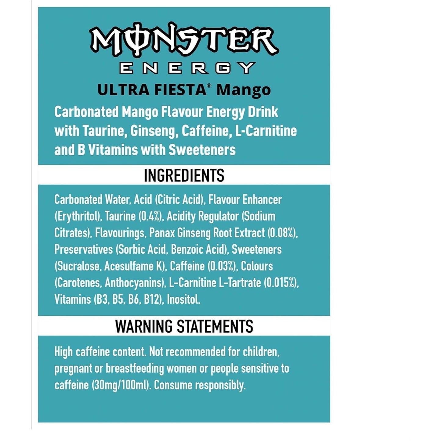 MONSTER ENERGY Bebida Energética, Refresco Energético, Pack 12/24 Latas de 500ml