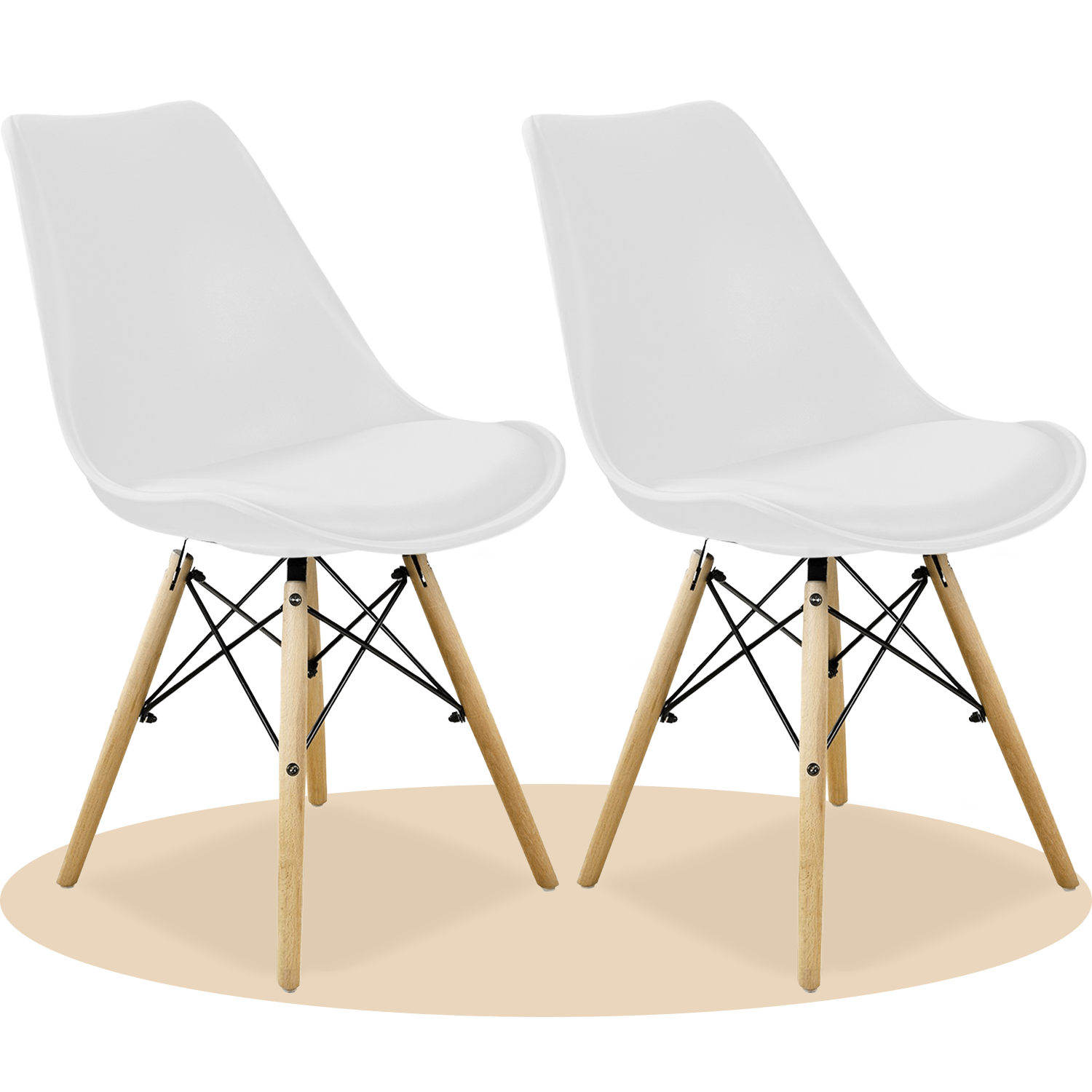 Sillas para Comedor, Sillas para Cocina con Asiento Blando, Tapizado y Patas Resistentes de Madera de Haya, Sillas Nórdicas Minimalistas, 49.5 x 44 x 79.5 cm