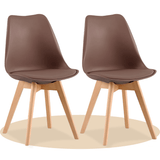 1/2/4/6 Unidad Sillas para Comedor, Sillas para Cocina con Asiento Blando, Tapizado y Patas Resistentes de Madera de Haya, Sillas Nórdicas