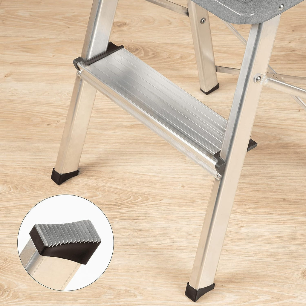 Escaleras Plegables Aluminio de Tijera Super Resistente hasta 150Kg, Acero y Aluminio Antideslizantes