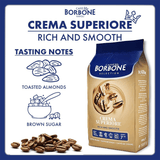 BORBONE Crema Superiore Café en Grano Natural, Intensidad 7/10, Café Italiano, 500g/1kg