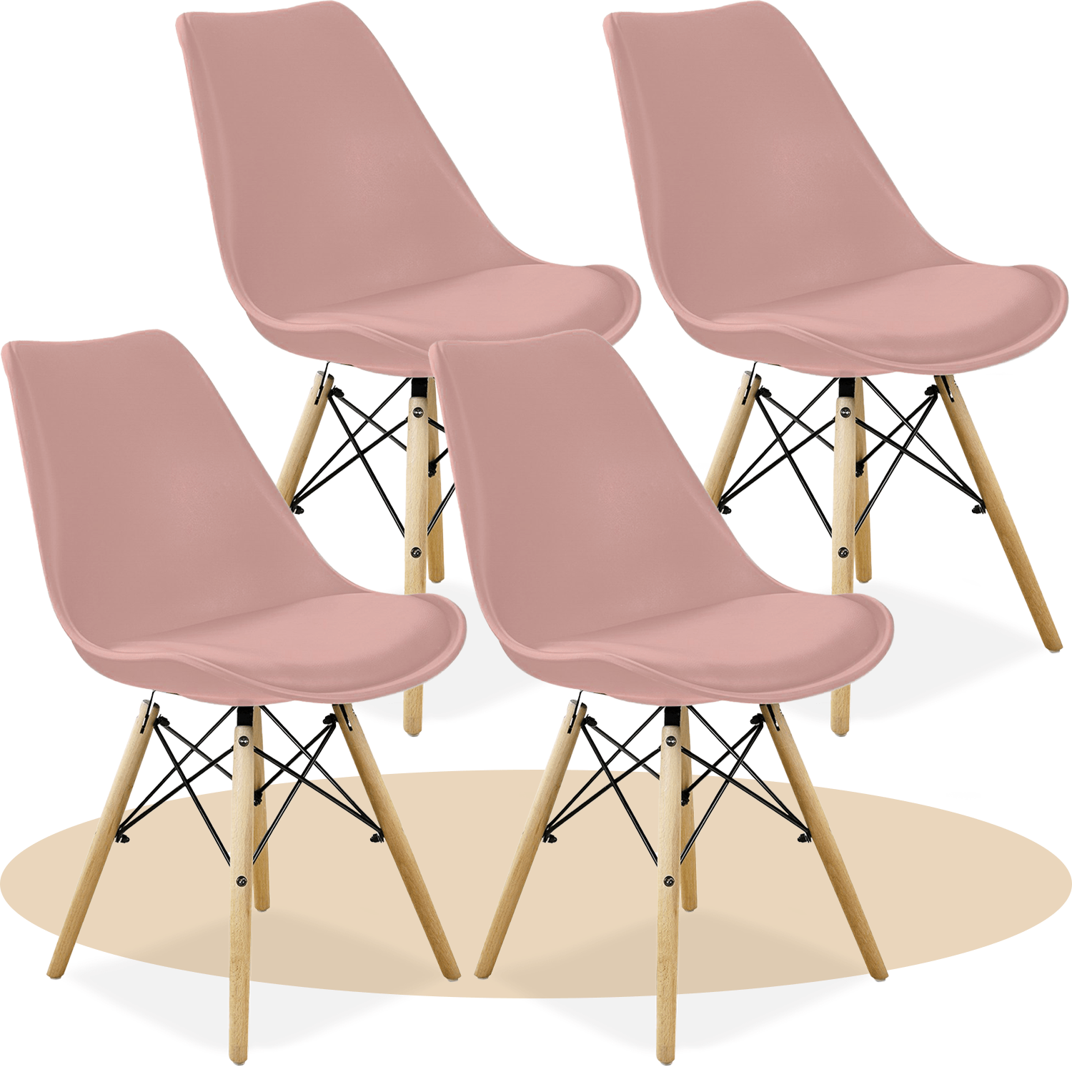 Sillas para Comedor, Sillas para Cocina con Asiento Blando, Tapizado y Patas Resistentes de Madera de Haya, Sillas Nórdicas Minimalistas, 49.5 x 44 x 79.5 cm