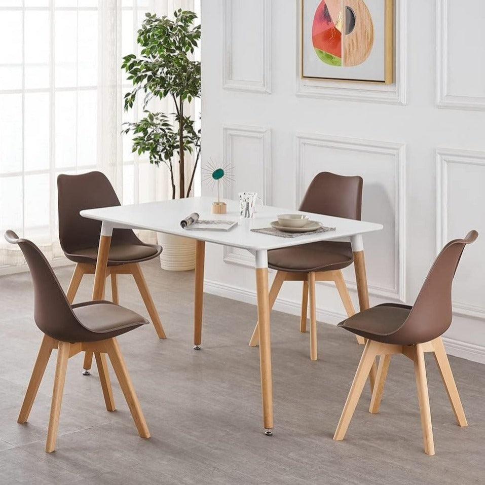 1/2/4/6 Unidad Sillas para Comedor, Sillas para Cocina con Asiento Blando, Tapizado y Patas Resistentes de Madera de Haya, Sillas Nórdicas