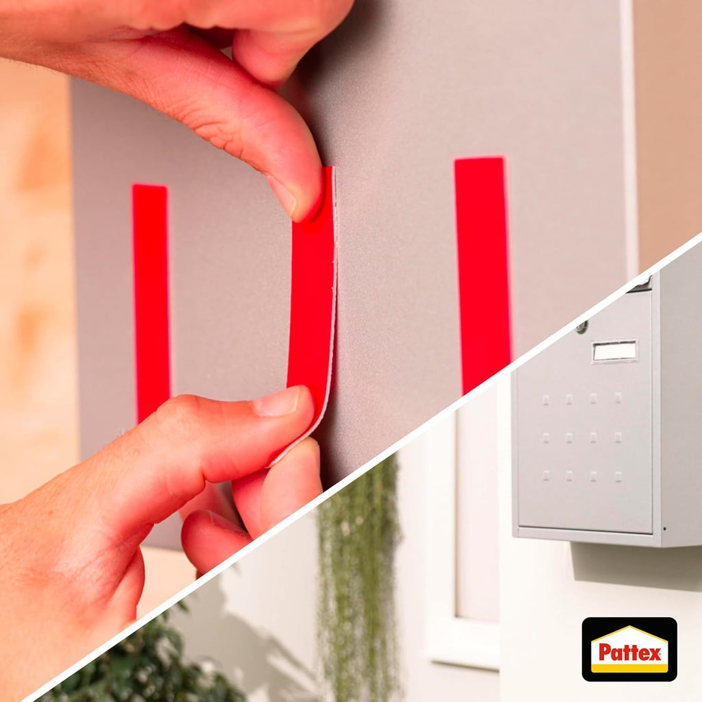 Pattex No Más Clavos Cinta Adhesiva Doble Cara Permanente, Cinta de Doble Cara Extrafuerte, Adhesivo de Montaje para Interior y Exterior, 19mm x 1,5m