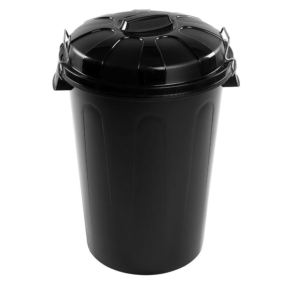 Cubo Basura 100 Litros de capacidad con Tapa. Fabricado en Plastico Resistente, Ideal para Almacenaje de Basura para el Hogar, Oficina o Industria