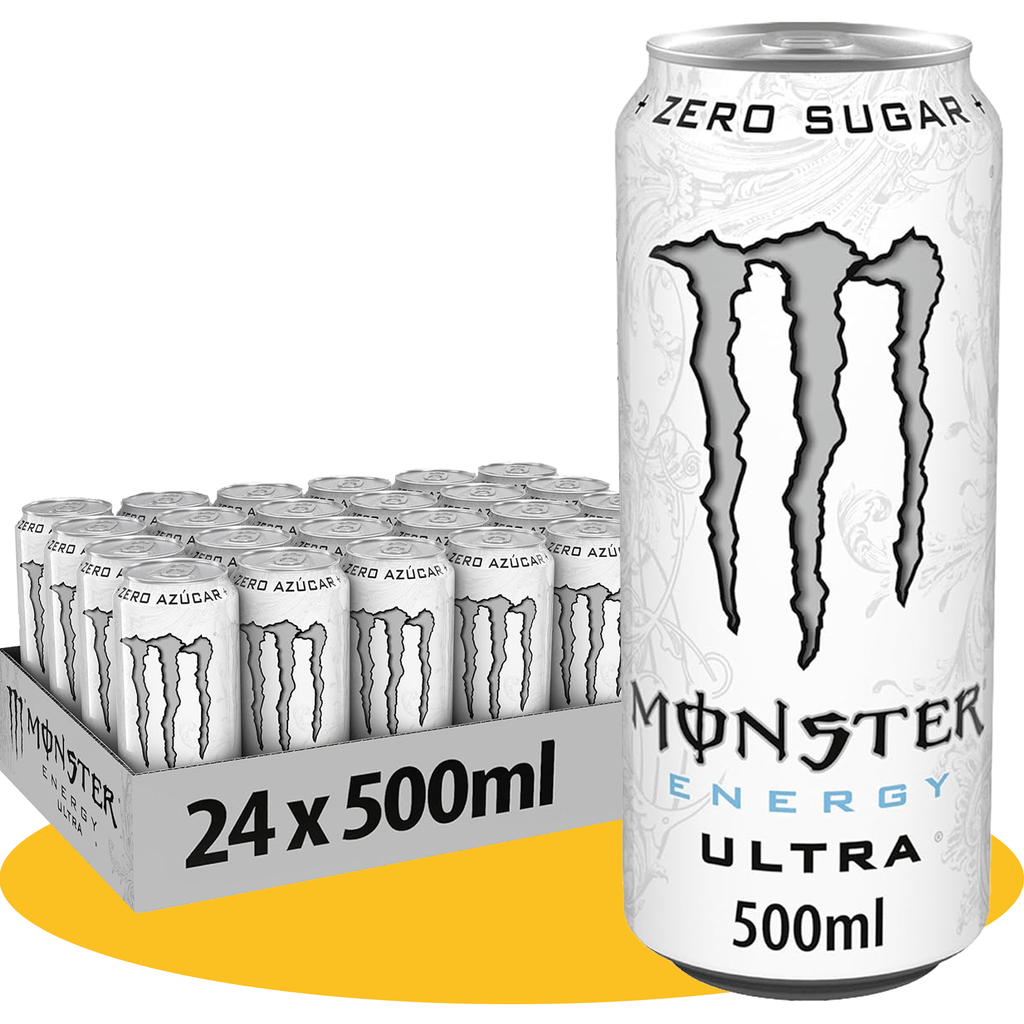 MONSTER ENERGY Ultra White Bebida Energética Sin Azúcar, 12/24 Latas de 500ml