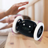 Reloj Despertador Ruedas, Reloj Despertador Muy Ruidoso perfecto para Dormilones con Sueño Profundo, Despertador Digital con Movimiento, Funciona con 4 Pilas AAA (No Incl.)