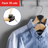 Pack 18 Conector de Perchas, Ganchos para Perchas, Organizador de Armario para Ahorrar Espacio, Extensor de Perchas para Camisas, Extensor de Perchas Universal de Plástico Resistente, Fácil de Colocar, Optimiza y Ahorra Espacio en tu Armario