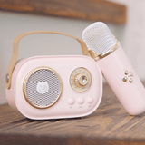 Mini Karaoke Portatil, Altavoz con Micrófono Inalámbrico para Cantar, Efectos de Voz, Ideal para Fiestas