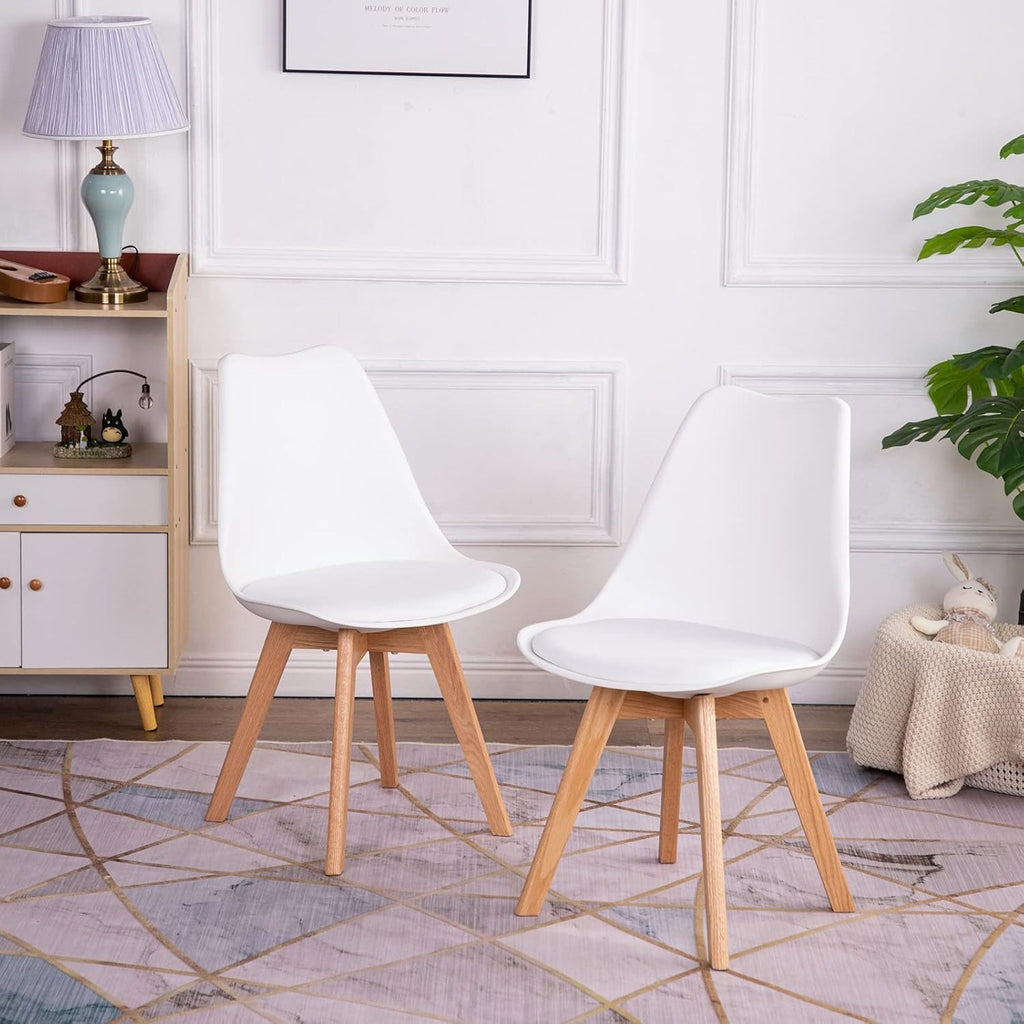 Sillas para Comedor, Sillas de Cocina con Asiento Blando, Tapizado y Patas Resistentes de Madera de Haya