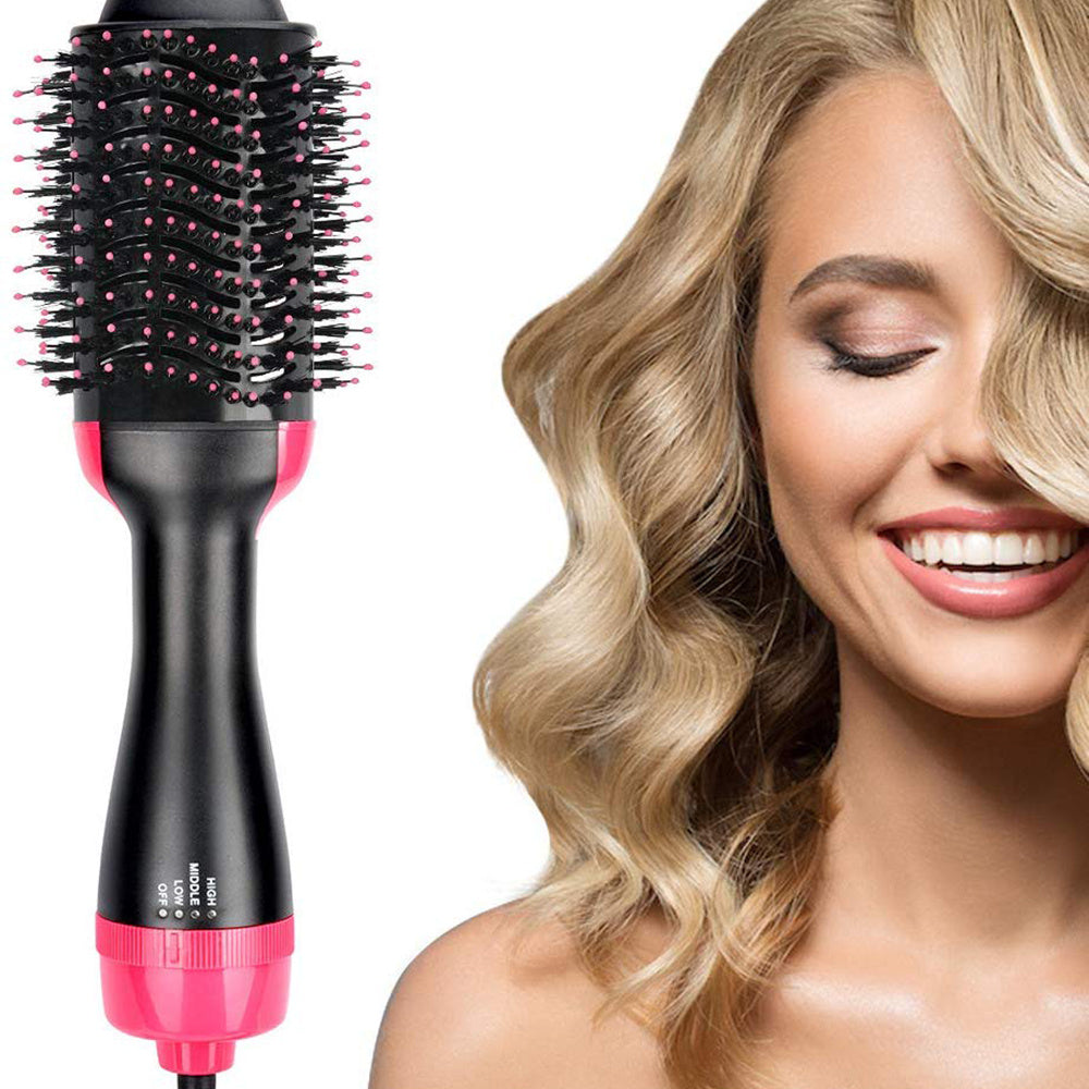Cepillo Secador Efecto Volumen, Iones Negativos, Elimina Estática y Frizz, Diseño Ovalado para Distintos Acabados, Mejora el Brillo Natural del Cabello, 3 Niveles de Temperatura, Moldea, Desenreda y Seca el Pelo, Mango Ergonómico, Cable Giratorio 360º