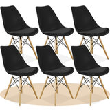Sillas para Comedor, Sillas para Cocina con Asiento Blando, Tapizado y Patas Resistentes de Madera de Haya, Sillas Nórdicas Minimalistas, 49.5 x 44 x 79.5 cm