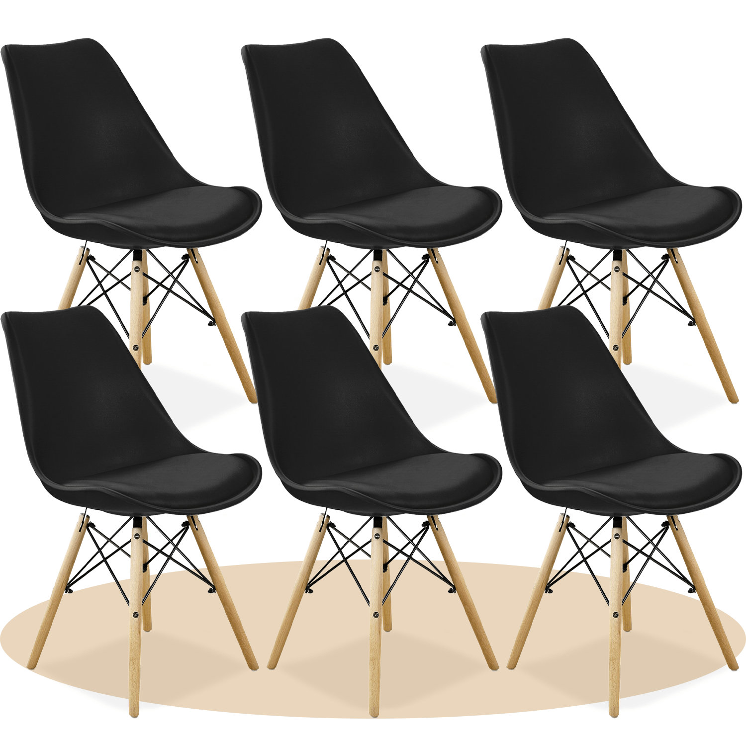Sillas para Comedor, Sillas para Cocina con Asiento Blando, Tapizado y Patas Resistentes de Madera de Haya, Sillas Nórdicas Minimalistas, 49.5 x 44 x 79.5 cm