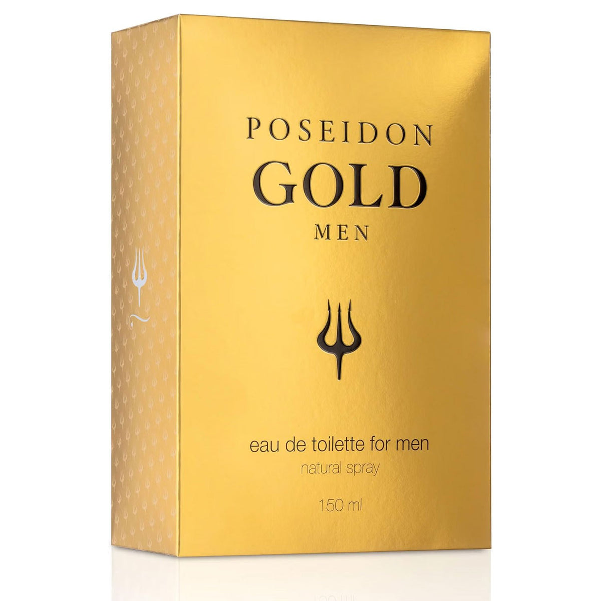 Poseidon Gold Eau de Toilette para Hombre, Perfume de Aroma Cítrico y Especiado con Notas de Mandarina, Menta, Canela, Ámbar y Maderas, 150 ml