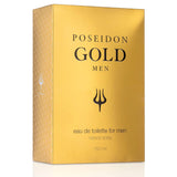 Poseidon Gold Eau de Toilette para Hombre, Perfume de Aroma Cítrico y Especiado con Notas de Mandarina, Menta, Canela, Ámbar y Maderas, 150 ml