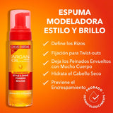Creme of Nature Argan Oil Style & Shine Foaming Mousse, Mousse Activador de Rizos para Definir, Suavizar y Controlar el Frizz, Aporta Brillo y Volumen, 207 ml
