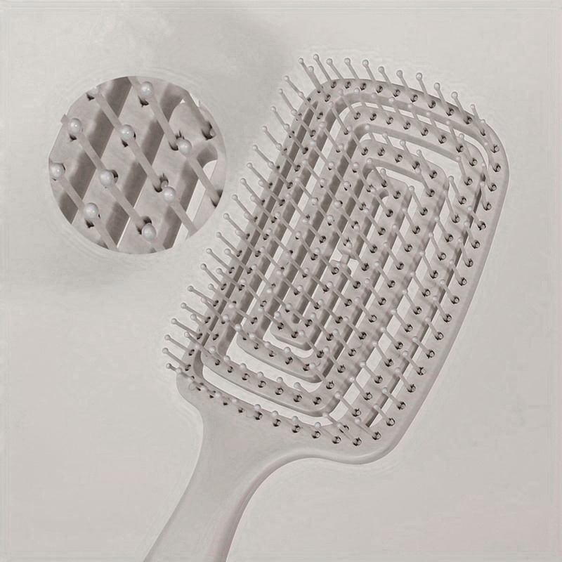 Cepillo Desenredante Curvo para Todo Tipo de Cabello, Peine Desenredante sin Dolor, Anti tirones, Antifrizz, Peine para el Cabello de Diseño Hueco, Mango Ergonómico, Fácil Uso en Húmedo y Seco