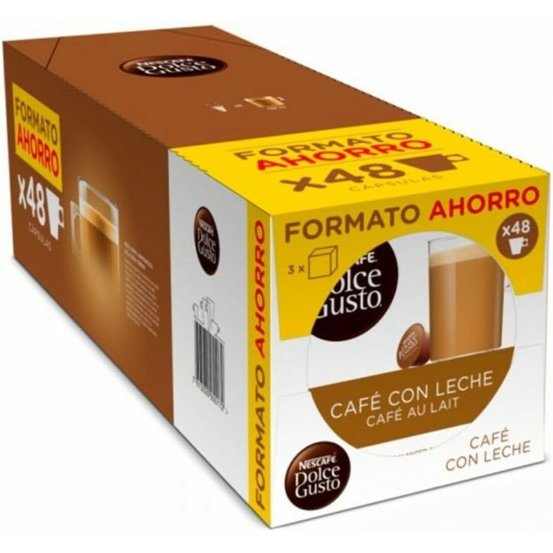 Nescafé Dolce Gusto, Café con Leche, Intensidad 7, 16/48/96 Cápsulas
