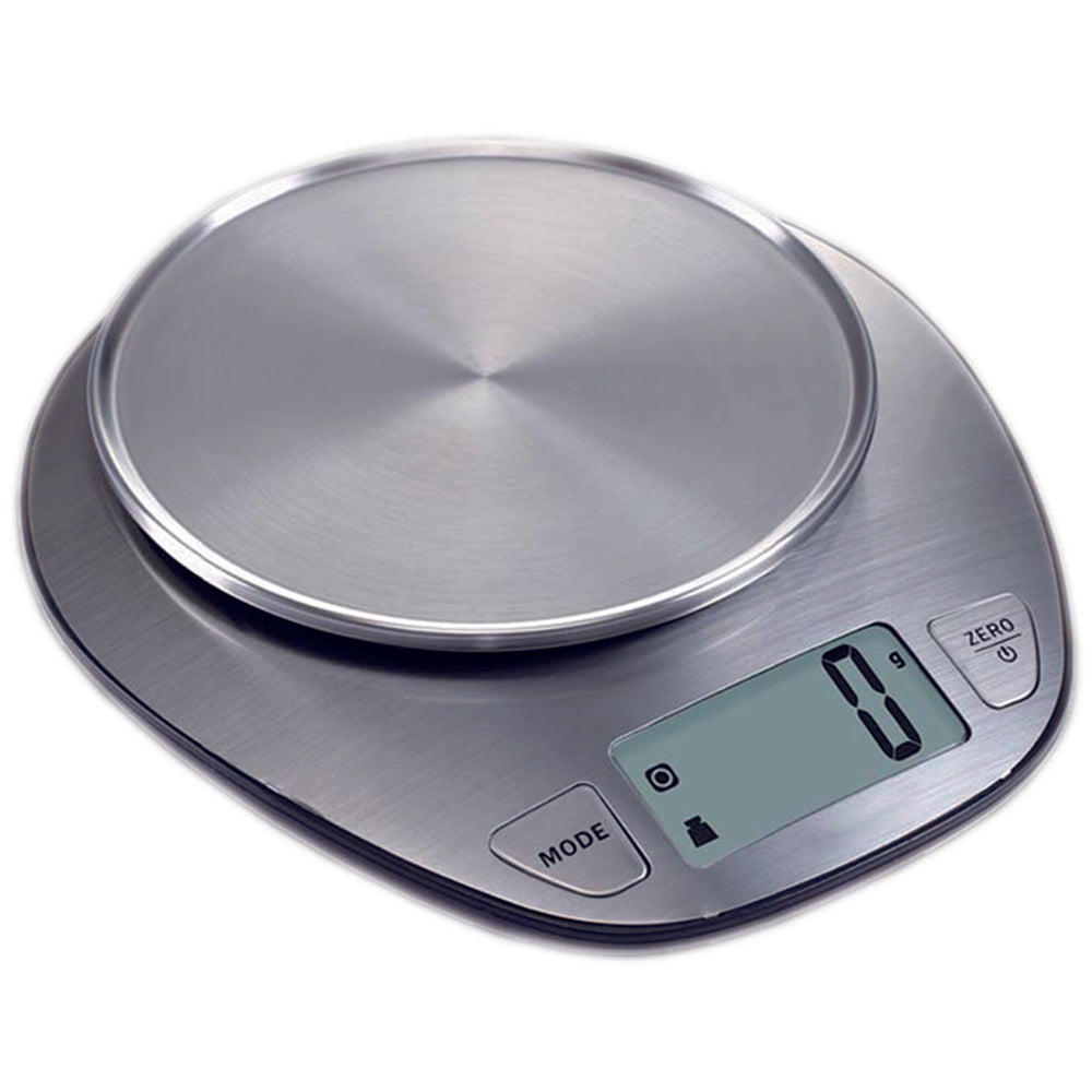 Bascula Cocina con Capacidad de hasta 5Kg, Sensor de Alta Precisión, Unidades de Medida: Gr, Oz y Lb, Indicador de Volumen, Unidades de Volumen: Ml, Fl y Oz, Indicador de Batería Baja y Sobrecarga, Funciona con 2 Pilas AAA, Apagado Automático