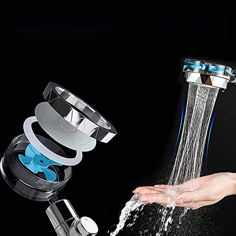Cabezal de Ducha Hélice, Regulador de Caudal, Cabezal 360º, Ahorro de Agua, Filtro Antical y Filtro Impurezas, Fácil de Instalar