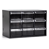Organizador Multiusos Cajones, Caja de Almacenamiento de Plástico Duradero y Ligero, Perfecto para Todo Tipo de Escritorios, Ideal para Organizar, 9 Compartimientos, Negro