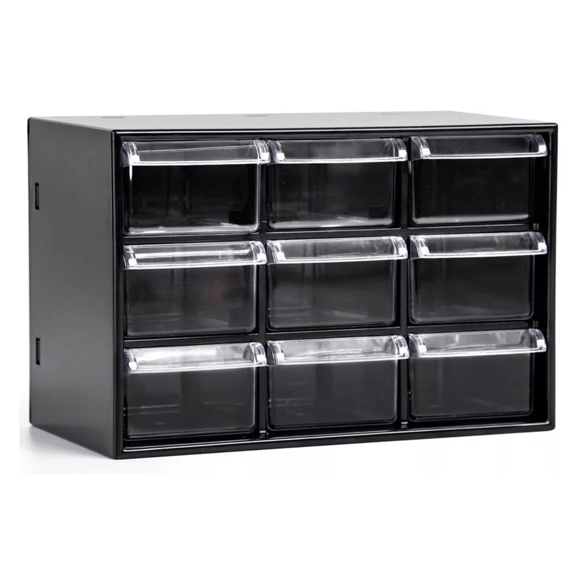 Organizador Multiusos Cajones, Caja de Almacenamiento de Plástico Duradero y Ligero, Perfecto para Todo Tipo de Escritorios, Ideal para Organizar, 9 Compartimientos, Negro