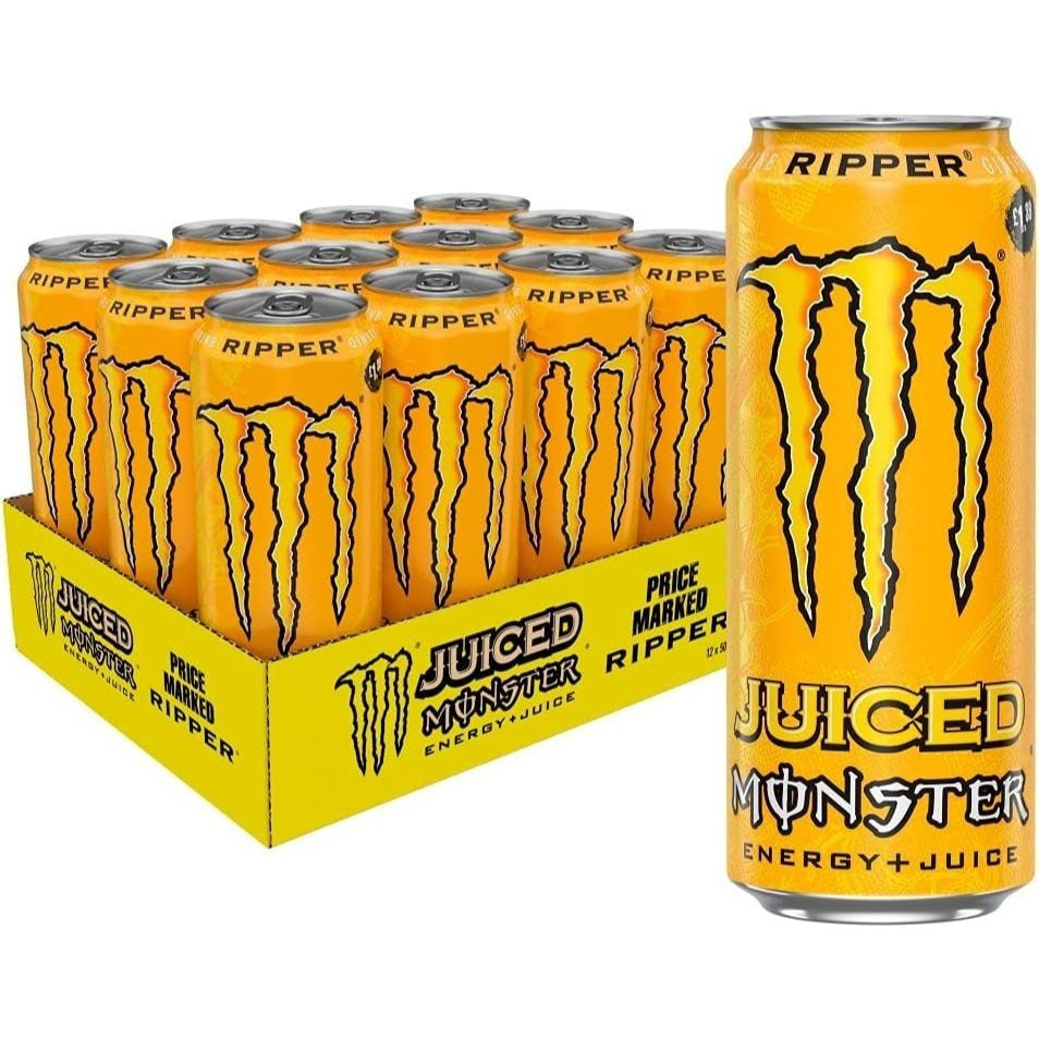 MONSTER ENERGY Bebida Energética, Refresco Energético, Pack 12/24 Latas de 500ml