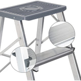 Escaleras Plegables Aluminio de Tijera Super Resistente hasta 150Kg, Acero y Aluminio Antideslizantes