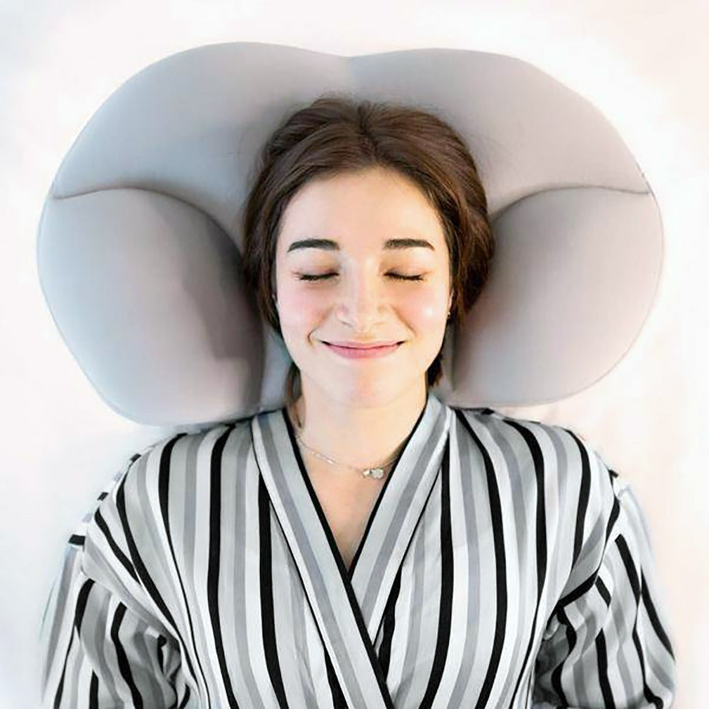 Almohada Nube Microperlas con Funda Desmontable, Lavable a Maquina, Perfecta para Mantener la Postura al Dormir, de 38 × 15 × 27 cm